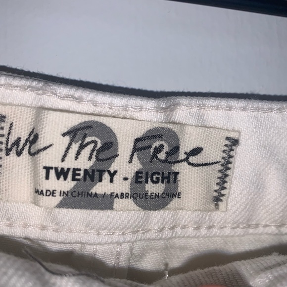 Free People Destroyed White Mini Jean Skirt - Picture 6 of 7